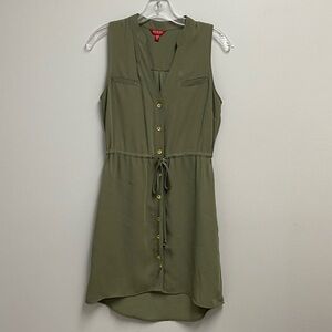 GUESS Olive Green Sleeveless Button-Down Dress size XS
